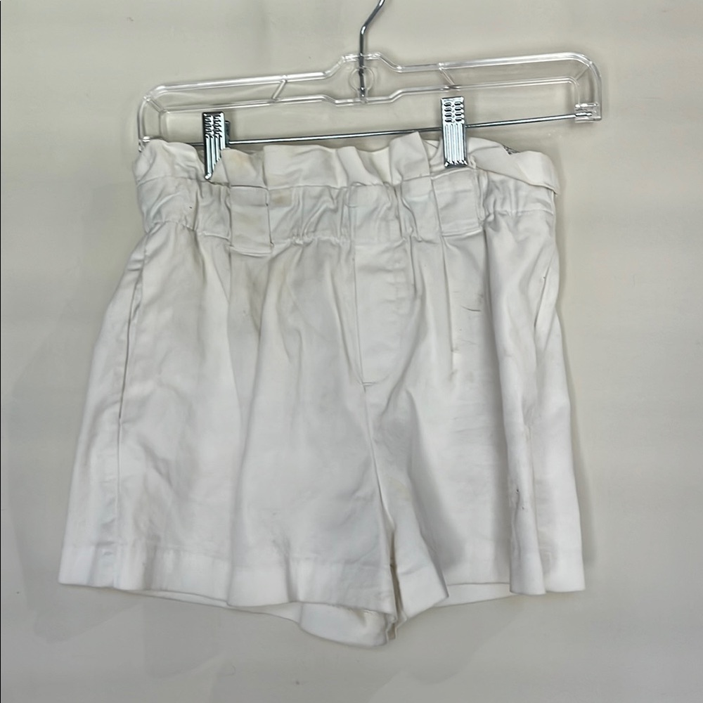 Zara White Elastic Shorts